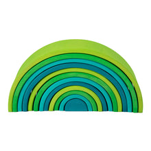 Load image into Gallery viewer, **Pre-order (Ships in 2-3 Weeks)**12 Pcs STAINED Large Basswood Rainbow Stacking Blocks Meadow Green