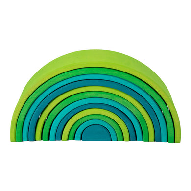 **Pre-order (Ships in 2-3 Weeks)**12 Pcs STAINED Large Basswood Rainbow Stacking Blocks Meadow Green