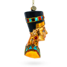Load image into Gallery viewer, Egyptian Queen Nefertiti Glass Christmas Ornament