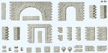 Load image into Gallery viewer, Preiser 18217 HO Scale Quarrystone Walls -- With Doorways, Arches &amp; Corner Posts