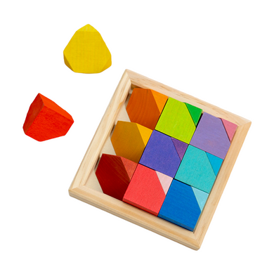 **Pre-order (Ships in 1-2 Weeks)**18 Pcs Wooden Cornerstone Building Blocks Set in Primary Rainbow Colors