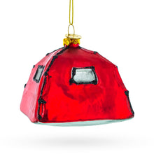 Load image into Gallery viewer, Camping Tent Mini Glass Christmas Ornament