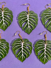 Load image into Gallery viewer, Monstera Leaf Acrylic Statement Earrings