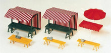 Load image into Gallery viewer, Preiser 17500 HO Scale Market Stalls &amp; Sunshades