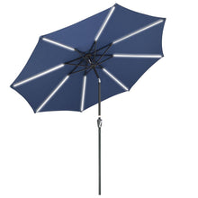 Load image into Gallery viewer, Yescom Solar Umbrella with Lights Tilting Outdoor Umbrella 9ft 8-Rib