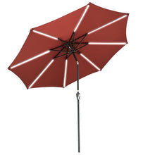 Load image into Gallery viewer, Yescom Solar Umbrella with Lights Tilting Outdoor Umbrella 9ft 8-Rib