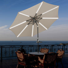 Load image into Gallery viewer, Yescom Solar Umbrella with Lights Tilting Outdoor Umbrella 9ft 8-Rib