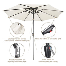 Load image into Gallery viewer, Yescom Solar Umbrella with Lights Tilting Outdoor Umbrella 9ft 8-Rib