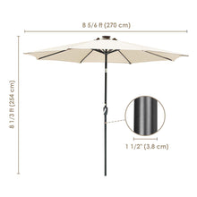 Load image into Gallery viewer, Yescom Solar Umbrella with Lights Tilting Outdoor Umbrella 9ft 8-Rib