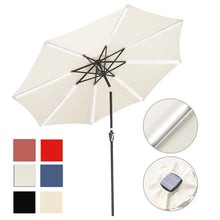 Load image into Gallery viewer, Yescom Solar Umbrella with Lights Tilting Outdoor Umbrella 9ft 8-Rib