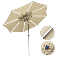 Load image into Gallery viewer, Yescom Solar Umbrella w/ Lights Tilt Market Umbrella 10ft 8-Rib