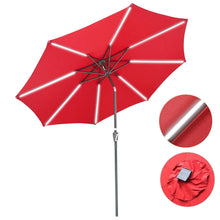Load image into Gallery viewer, Yescom Solar Umbrella w/ Lights Tilt Market Umbrella 10ft 8-Rib