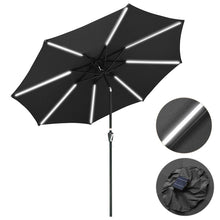 Load image into Gallery viewer, Yescom Solar Umbrella w/ Lights Tilt Market Umbrella 10ft 8-Rib