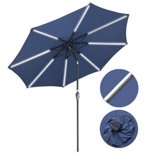 Load image into Gallery viewer, Yescom Solar Umbrella w/ Lights Tilt Market Umbrella 10ft 8-Rib