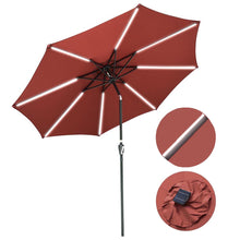 Load image into Gallery viewer, Yescom Solar Umbrella w/ Lights Tilt Market Umbrella 10ft 8-Rib
