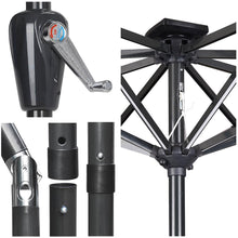 Load image into Gallery viewer, Yescom Solar Patio Umbrella w/ Lights Tilt Parasol Umbrella 9 ft 8-Rib