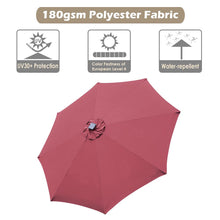 Load image into Gallery viewer, Yescom Solar Patio Umbrella w/ Lights Tilt Parasol Umbrella 9 ft 8-Rib