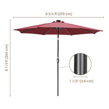 Load image into Gallery viewer, Yescom Solar Patio Umbrella w/ Lights Tilt Parasol Umbrella 9 ft 8-Rib