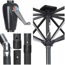 Load image into Gallery viewer, Yescom Tilt Outdoor Umbrella with Lights Solar Pool Umbrella 10 ft 8-Rib