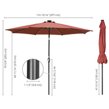 Load image into Gallery viewer, Yescom Tilt Outdoor Umbrella with Lights Solar Pool Umbrella 10 ft 8-Rib