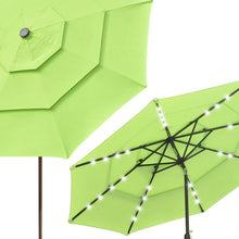 Load image into Gallery viewer, Yescom 10ft Prelit Umbrella 3-Tiered Patio Umbrella with Lights