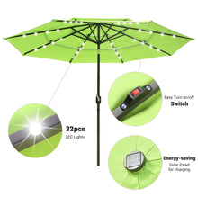 Load image into Gallery viewer, Yescom 10ft Prelit Umbrella 3-Tiered Patio Umbrella with Lights