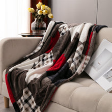 Load image into Gallery viewer, Tache Brown Red Sunset Maple Farmhouse Plaid Patchwork Throw Blanket (4025)