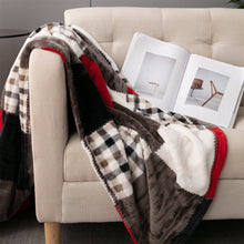 Load image into Gallery viewer, Tache Brown Red Sunset Maple Farmhouse Plaid Patchwork Throw Blanket (4025)