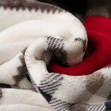 Load image into Gallery viewer, Tache Brown Red Sunset Maple Farmhouse Plaid Patchwork Throw Blanket (4025)