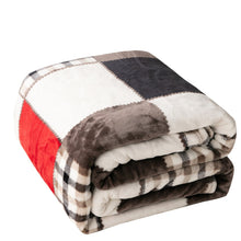 Load image into Gallery viewer, Tache Brown Red Sunset Maple Farmhouse Plaid Patchwork Throw Blanket (4025)