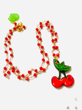 Load image into Gallery viewer, Retro Cherry Beaded Necklace by Rosie Rose Parker