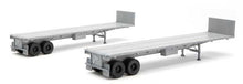 Load image into Gallery viewer, Walthers SceneMaster 949-2700 HO Scale 40' Flatbed Trailer - Kit - 2-Pack
