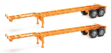 Load image into Gallery viewer, Walthers SceneMaster 949-4552 HO Scale 40' Container Chassis (2-Pack) -- Orange