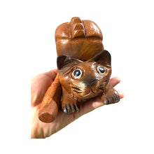 Load image into Gallery viewer, 3&quot; Wooden Cat Percussion Whistle Instrument