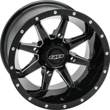 Load image into Gallery viewer, QuadBoss, QuadBoss Slicer 14x10 PowerSports Wheel - 4/137 Bolt Pattern with Black Center Caps