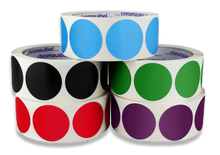 Load image into Gallery viewer, 1-1/2&quot; Permanent Round Color-Code Dot Inventory Labels: 500/Roll