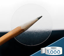 Load image into Gallery viewer, 1-1/2&quot; Crystal Clear Wafer Seals: 1,000/Roll - Pef. &amp; Non-Perf.