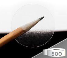 Load image into Gallery viewer, 1-1/2&quot; Crystal Clear Wafer Seals: 500/Roll - Pef. &amp; Non-Perf.