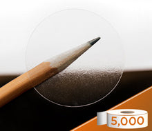 Load image into Gallery viewer, 1-1/2&quot; Crystal Clear Wafer Seals: 5,000/Roll - Pef. &amp; Non-Perf.