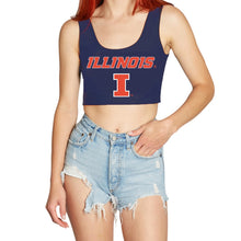 Load image into Gallery viewer, Illinois Fighting Illini Navy Crop Tank Top