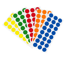 Load image into Gallery viewer, 1/2&quot; Permanent Round Color-Code Sheeted Dot Pack (Standard): 1,200/Pack