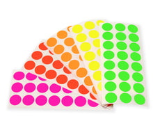 Load image into Gallery viewer, 1/2&quot; Permanent Round Color-Code Sheeted Dot Pack (Fluorescent): 1,200/Pack