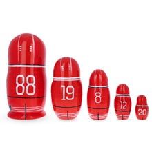 Load image into Gallery viewer, Hockey Players Wooden Nesting Dolls