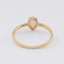 Load image into Gallery viewer, Minimalist Pear Shaped Natural Australian Solid Opal Ring 14k Yellow Gold