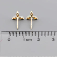 Load image into Gallery viewer, Three Stone Marquise Australian Solid Opal Stud Earrings 18K Yellow Gold