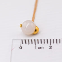 Load image into Gallery viewer, Adorable White Jade Bunny Necklace: Gold-Plated Silver
