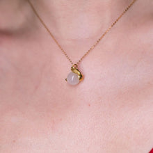 Load image into Gallery viewer, Adorable White Jade Bunny Necklace: Gold-Plated Silver