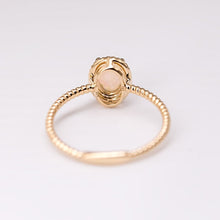 Load image into Gallery viewer, Twisted Band Oval Australian Solid Opal Ring in 14K Yellow Gold