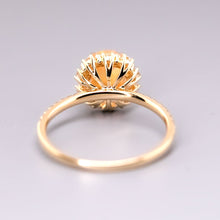 Load image into Gallery viewer, Adorable Orange Fire Opal &amp; Halo Diamond Engagement Ring 18K Yellow Gold