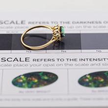 Load image into Gallery viewer, Beautiful Black Opal &amp; Halo Diamond Engagement Ring 18K Yellow Gold